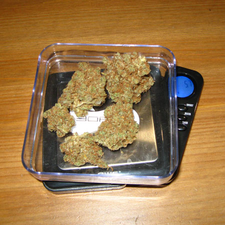 Weigh out the amout of cannabis you wish to use.