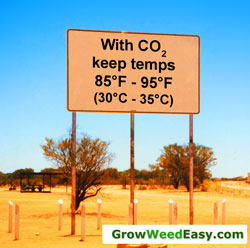 With CO2 enrichment when growing marijuana, you should keep temperatures much higher than normal