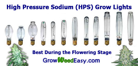 High Pressure Sodium (HPS) grow lights for growing marijuana