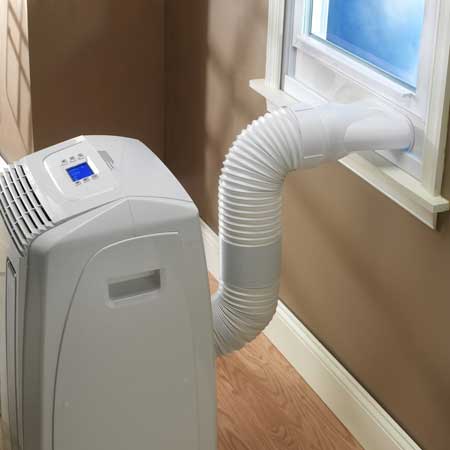 Portable AC unit with window fitting