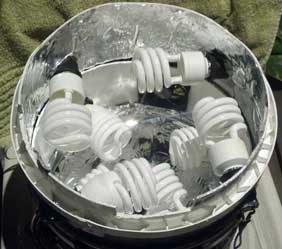 Stacked bucket tops are used to allow for more light when building Space Buckets