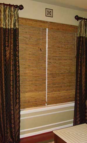 Example of wicker blinds in a living room